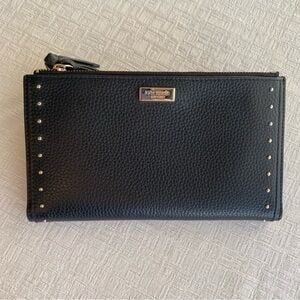 Kate Spade Malea West Street Black Leather Studded Wallet